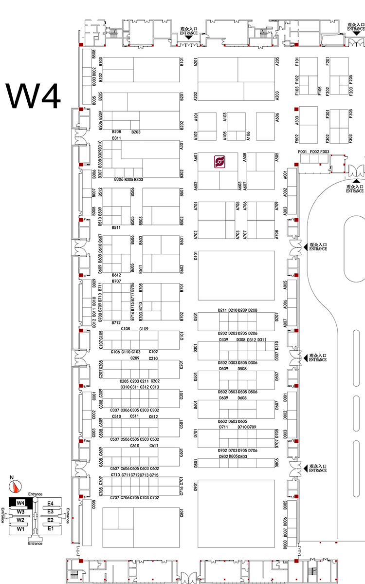 第十四屆中國國際機(jī)床工具展覽會（CIMES2018）W4展館展位圖